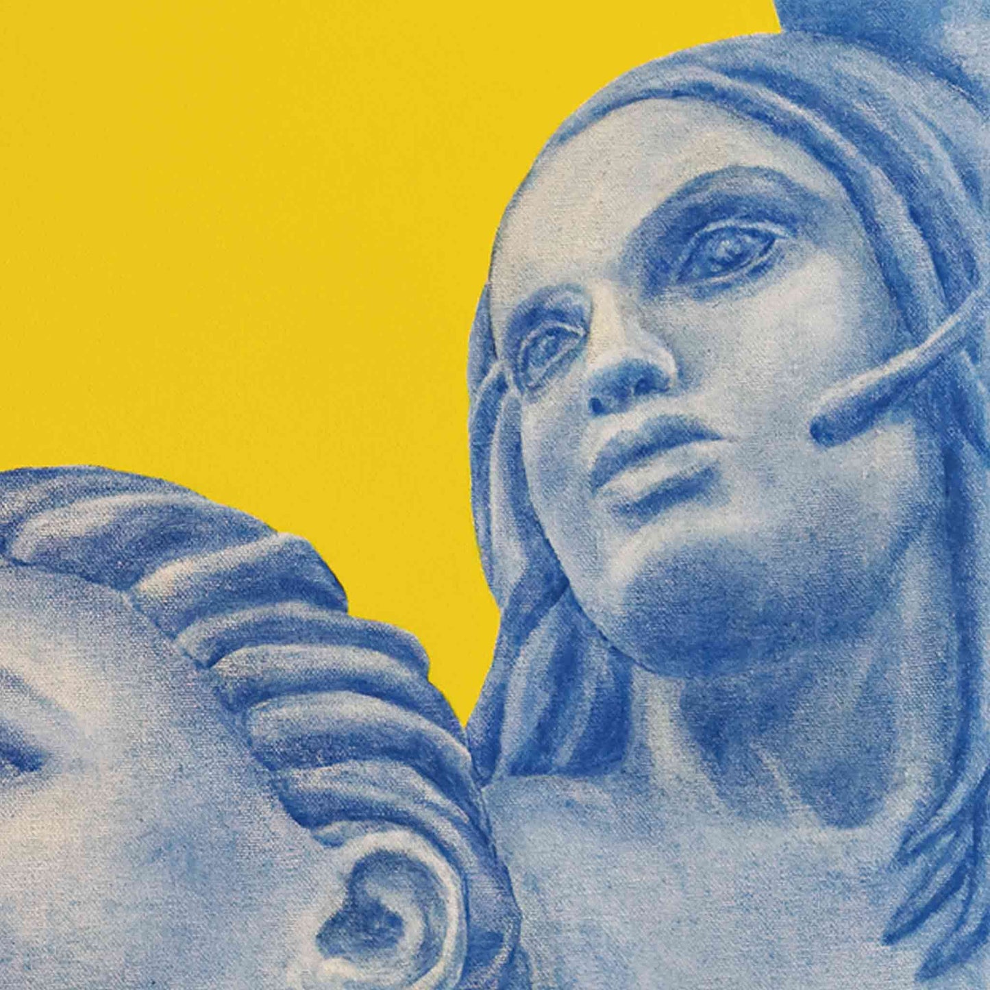 Portrait of a woman with a yellow background